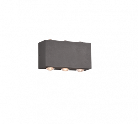 Trio Lighting Απλίκα LED 2x3W CLYDE Ανθρακί IP54 Αλουμίνιο