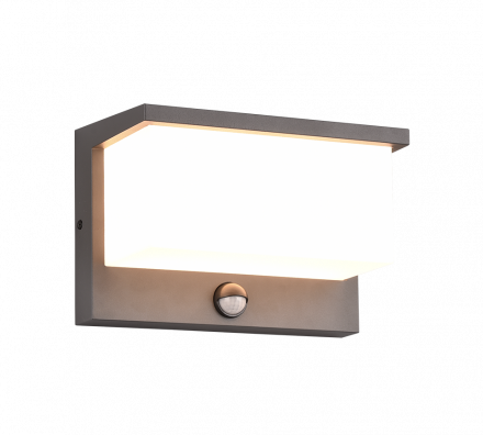 Trio Lighting Επίτοιχη Απλίκα LED 13W NESTOS Με Αισθητήρα Κίνησης Αλουμινίου IP54 Ανθρακί