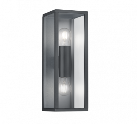 Trio Lighting Επιτοιχη Απλίκα LED 2xE27 GARONNE Ανθρακί IP44