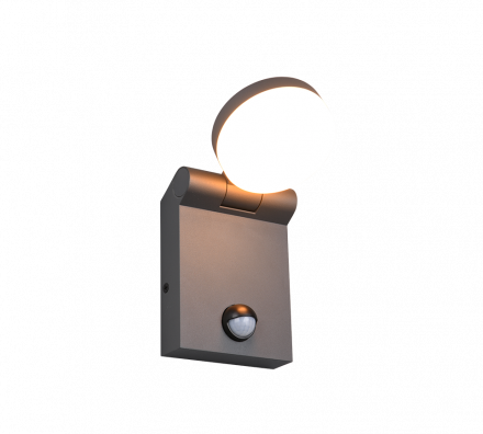 Trio Lighting Επίτοιχη Απλίκα LED 7.5W CCT Με Αισθητήρα Κίνησης ADOUR Ανθρακί IP44