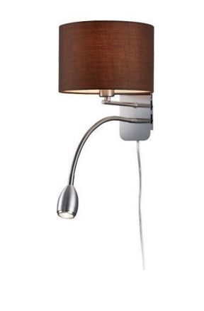 Trio Lighting Επίτοιχο Φωτιστικό LED 3.1W+1xE14 Μέταλλο/Ύφασμα HOTEL