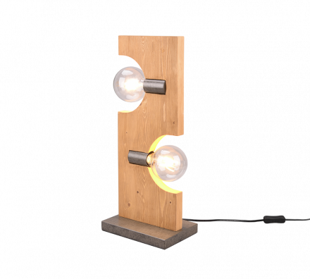 Trio Lighting Επιτραπέζιο Φωτιστικό LED 2xE27 TAILOR Ξύλο