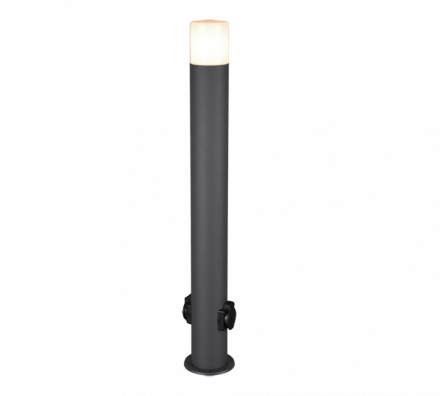 Trio Lighting Φωτιστικό Κολωνάκι LED 1xE27 HOOSIC Μαύρο Ανθρακί IP44 Με Πρίζα