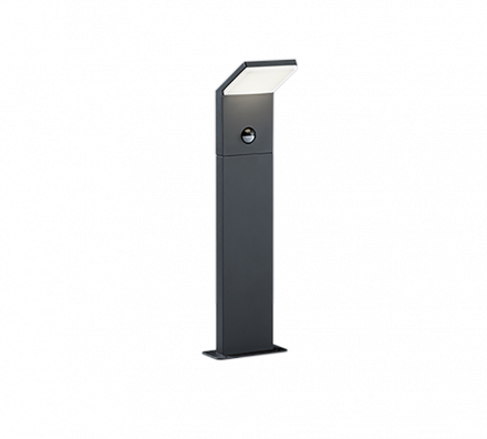 Trio Lighting Κολωνάκι Κήπου LED 8W PEATrio Lighting Ανθρακί IP54 Με Αισθητήρα Κίνησης