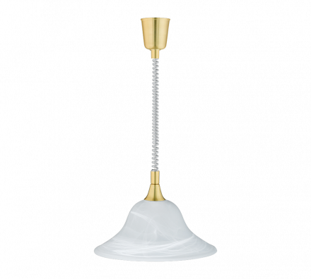 Trio Lighting Κρεμαστό Φωτιστικό 1xE27 VIOLA Brass Mat-Λευκό Μέταλλο-Γυαλί