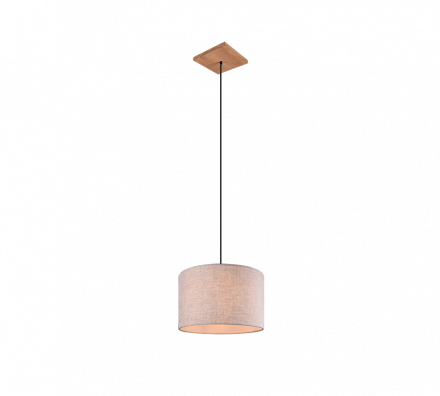 Trio Lighting Κρεμαστό Φωτιστικό LED 1xE27 Ξύλο/Ύφασμα ELMAU