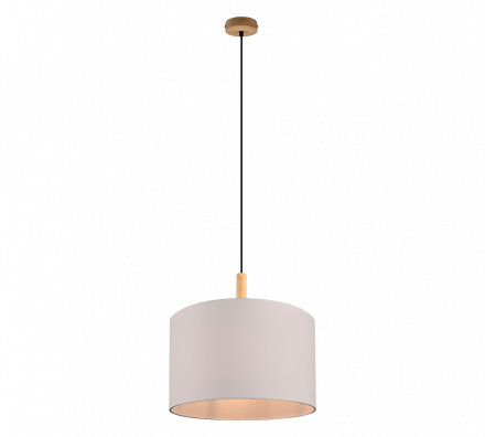Trio Lighting Κρεμαστό Φωτιστικό LED 1xE27 Ξύλο/Ύφασμα KORBA