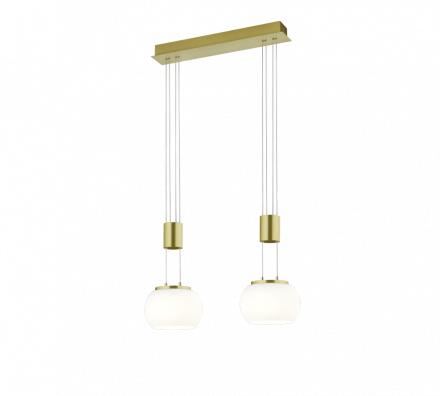 Trio Lighting Κρεμαστό Φωτιστικό LED 2x8W MADISON Μέταλλο/Γυαλί Brass mat