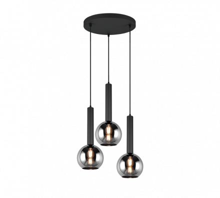Trio Lighting Κρεμαστό Φωτιστικό LED 3xE27 CLAYTON Μέταλλο/Γυαλί