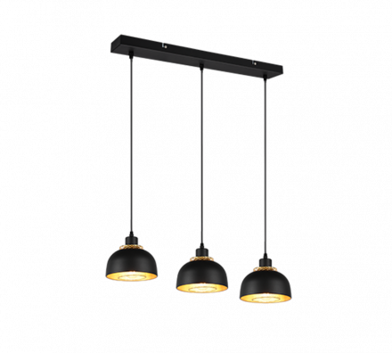 Trio Lighting Κρεμαστό Φωτιστικό LED 3xE27 PUNCH Μεταλλικό Μαύρο