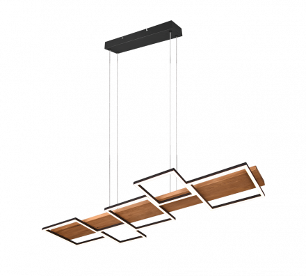 Trio Lighting Κρεμαστό Φωτιστικό LED 42W HARPER Μεταλλικό Μαύρο