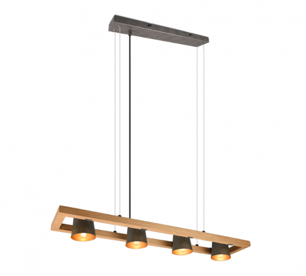 Trio Lighting Κρεμαστό Φωτιστικό LED 4xE14 Μέταλλο BELL