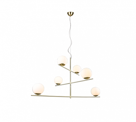 Trio Lighting Κρεμαστό Φωτιστικό LED 6xE14 PURE Μεταλλικό Brass mat