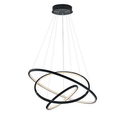 Trio Lighting Κρεμαστό Φωτιστικό LED RGBW 80W Μέταλλο AARON Ανθρακί