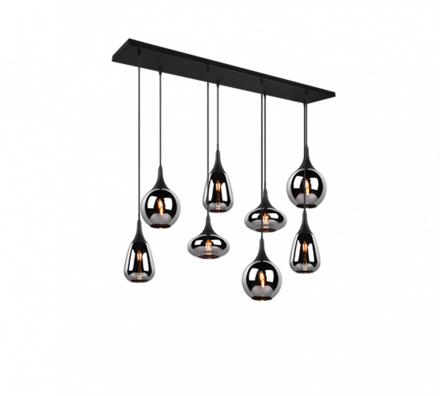 Trio Lighting Κρεμαστό Φωτιστικό Ράγα LED 8xE14 LUMINA Μέταλλο/Γυαλί