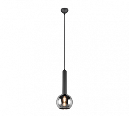 Trio Lighting Κρεμαστό Μονόφωτο LED 1xE27 CLAYTON Μέταλλο/Γυαλί