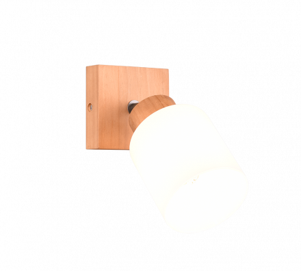 Trio Lighting Μονό Σποτ LED 1xE14 ASSAM Ξύλο/Γυαλί