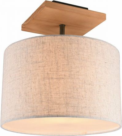 Trio Lighting Πλαφονιέρα LED 1xE27 Ξύλο/Ύφασμα ELMAU