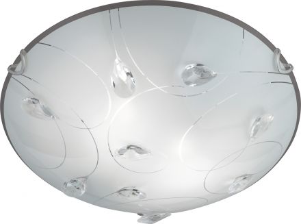 Trio Lighting Πλαφονιέρα LED 2xE27 Γυάλινη CARBONADO