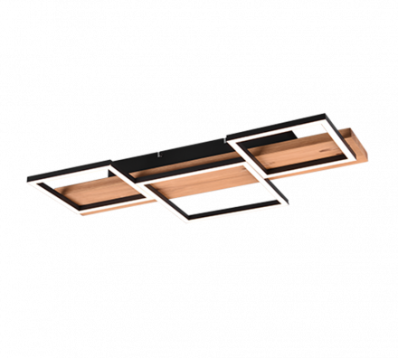 Trio Lighting Πλαφονιέρα LED 30W HARPER Μεταλλική Μαύρο