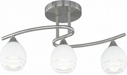 Trio Lighting Πλαφονιέρα LED 3xE14 Μέταλλο-Γυαλί CURVA