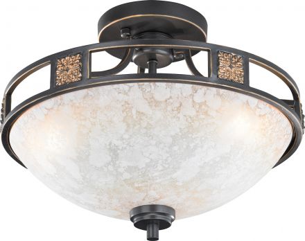 Trio Lighting Πλαφονιέρα LED 3xE27 Μέταλλο-Γυαλί QUINTA