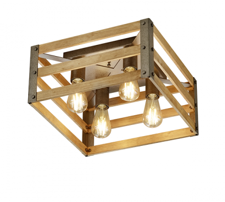 Trio Lighting Πλαφονιέρα LED 4xE27 Μέταλλο KHAN