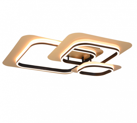 Trio Lighting Πλαφονιέρα LED 50W LUGO Μέταλλο Μαύρο-Χρυσό