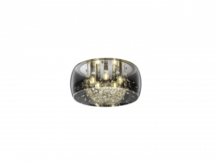 Trio Lighting Πλαφονιέρα LED 5xE14 CRYSTEL Γυάλινη