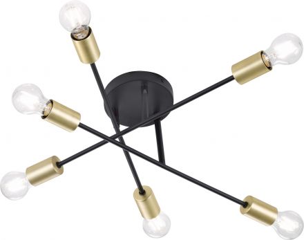 Trio Lighting Πλαφονιέρα LED 6xE27 Μέταλλο CROSS