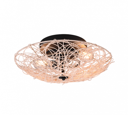Trio Lighting Πλαφονιέρα Οροφής LED 2xE27 LOVIS Rattan