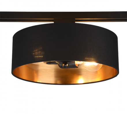 Trio Lighting Πλαφονιέρα Ράγας LED 2xE27 DUOLINE Μαύρο-Χρυσό
