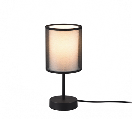 Trio Lighting Πορτατίφ LED 1xE14 BURTON με Λευκό Καπέλο και Μαύρη Βάση