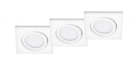 Trio Lighting Set 3x Τετράγωνο Χωνευτό Spot LED 5W RILA