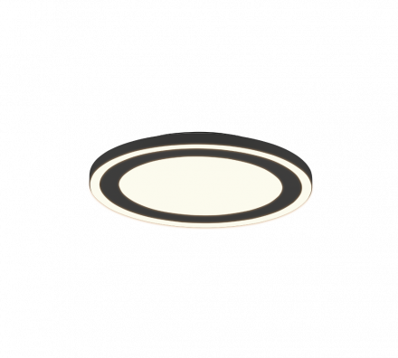 Trio Lighting Στρογγυλή Πλαφονιέρα Οροφής LED 16W+8.5W CARUS Πλαστική Μαύρη