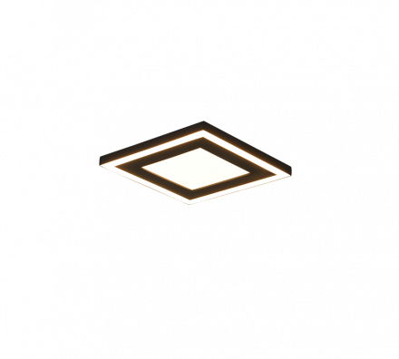 Trio Lighting Τετράγωνη Πλαφονιέρα Οροφής LED 10W+7W CARUS Πλαστική Μαύρη