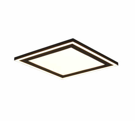 Trio Lighting Τετράγωνη Πλαφονιέρα Οροφής LED 16W+8.5W CARUS Πλαστική Μαύρη