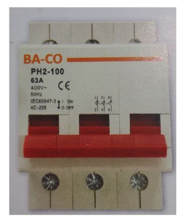 Τριπολικός Διακόπτης Ράγας 63A 230/400V