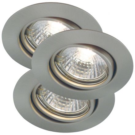 Χωνευτό Σποτ Triton 3-Kit LED GU10 Μεταλλικό Brushed Steel IP23