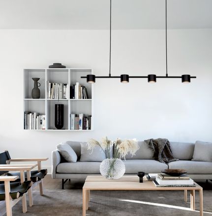 Κρεμαστή Πολύφωτη Ράγα LED 20W Prima Μαύρο