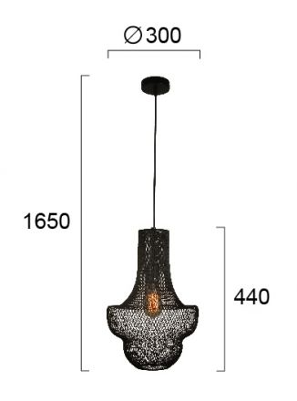 Viokef Κρεμαστό Φωτιστικό Lara LED 1xE27 Μέταλλο Μαύρο