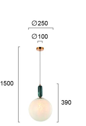 Viokef Κρεμαστό Φωτιστικό Polly LED E27 Μέταλλο