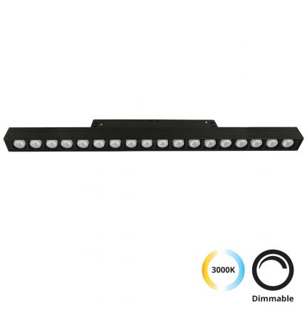 Μαγνητικό Γραμμικό Φωτιστικό LED 21W 3000K Μαύρο Dimmable