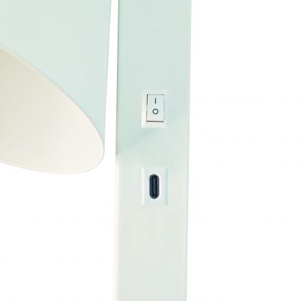 Επίτοιχο Φωτιστικό 1xE14 Wilmer με USB Λευκό Μέταλλο