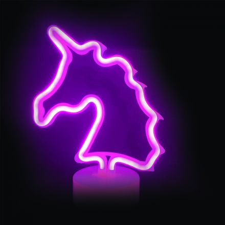 Μονόκερος Μωβ Neon LED Μπαταρίας & USB 2.4W (3xAA) Milk Tube 25x10x28cm