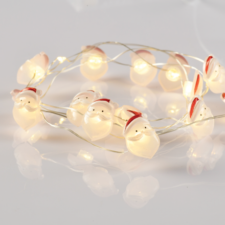 15 LED Λαμπάκια Ακρυλικοι Santa Μπαταρίας 2xAA 140cm