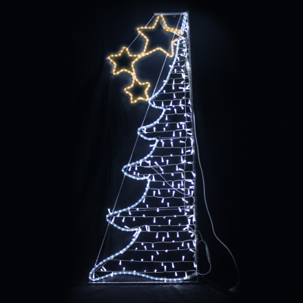 ACA Μισό Χριστουγεννιάτικο Δέντρο Σχέδιο LED Φωτοσωλήνα Ψυχρό Λευκό+Κίτρινο IP44
