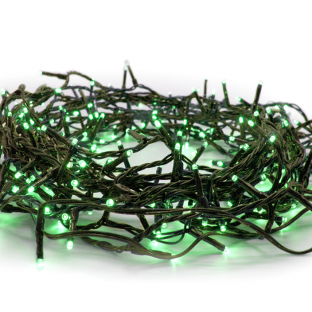 300 LED Λαμπάκια Σε Σειρά Πράσινα Αντάπτορας 31V DC & Επεκτ. IP44 3m Πράσινο Καλώδιο