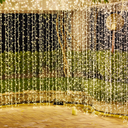 360 LED Λαμπάκια Κουρτίνα 20 Σειρές x 18 Λαμπάκια Θερμό Λευκό Ανταπτ. 31V DC IP44
