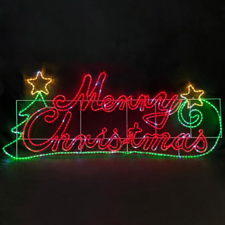 Σχέδιο Φωτοσωλήνα Merry Christmas 576 LED Πολύχρωμα Flash IP65